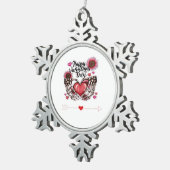 Skeleton Hands Valentijnsdag Classic Tin Sneeuwvlok Ornament (Rechts)