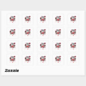 Skeleton Hands Valentijnsdag Classic Vierkante Sticker (Vel)