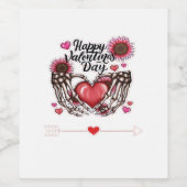 Skeleton Hands Valentijnsdag Classic Wijn Etiket (Enkel label)