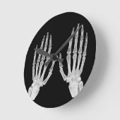 Skeleton Hands Xray Afbeelding Foto van menselijke Ronde Klok (Hoek)
