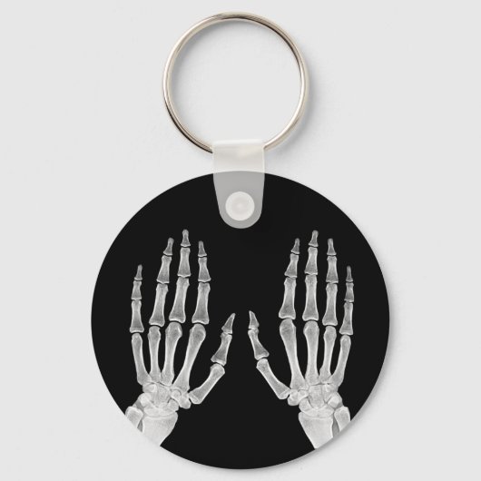 Skeleton Hands Xray Afbeelding Foto van menselijke Sleutelhanger (Voorkant)