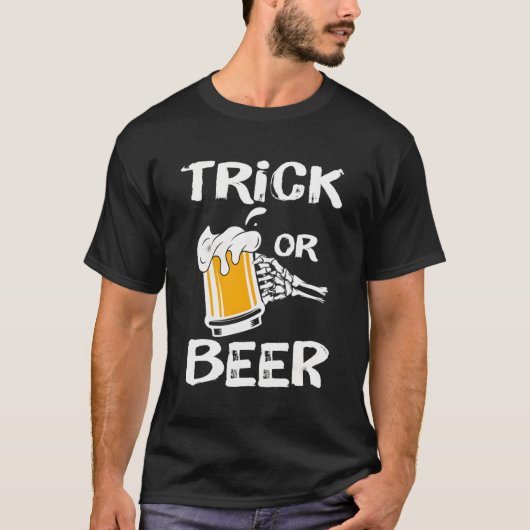 Skeleton handtruc of bier t-shirt (Voorkant)
