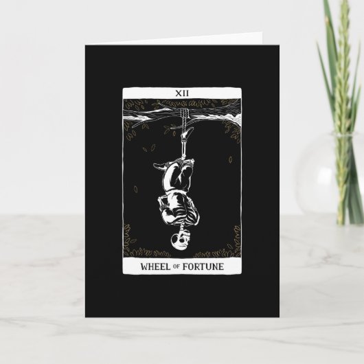 Skeleton Hanged Man Tarot Kaart (Voorkant)