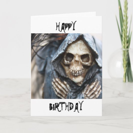 Skeleton Happy Birthday Kaart (Voorkant)