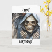 Skeleton Happy Birthday Kaart (Gele Bloem)