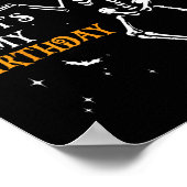 Skeleton Happy Halloween en ja, het is mijn verjaa Poster (Hoek)