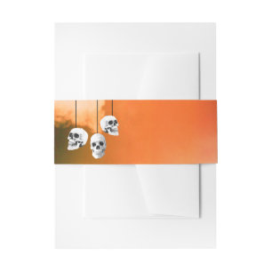 Skeleton Happy Halloween Freaky Night with Skulls Uitnodigingen Wikkel