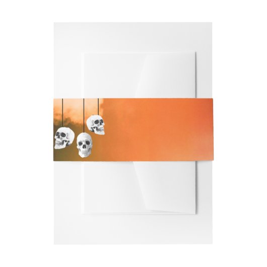 Skeleton Happy Halloween Freaky Night with Skulls Uitnodigingen Wikkel (Voorkant Voorbeeld)
