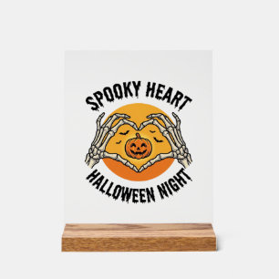 Skeleton Hart Halloween Vintage Handen Design_1 Acryl Bord