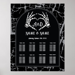 Skeleton Hart Handen 8 Tafel Plan Trouwstoelen Poster