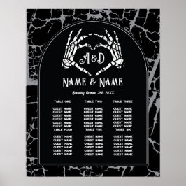 Skeleton Hart Handen Tafel Plan Trouwstoel Poster