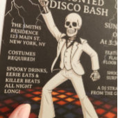 Skeleton Haunted Disco Bash Halloween Party Kaart
