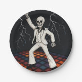 Skeleton Haunted Disco Halloween-feest Papieren Bordje (Voorkant)