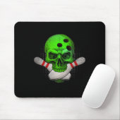 Skeleton Head Skull Bowling LL en spelden Happy Ha Muismat (Met muis)