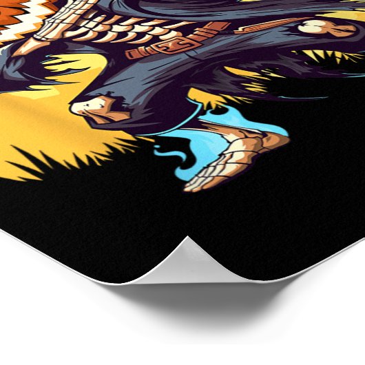 Skeleton Headless Pumpkin Dab Dance Boys Halloween Poster (Hoek)