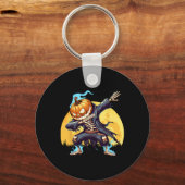 Skeleton Headless Pumpkin Dab Dance Boys Halloween Sleutelhanger (Voorkant)