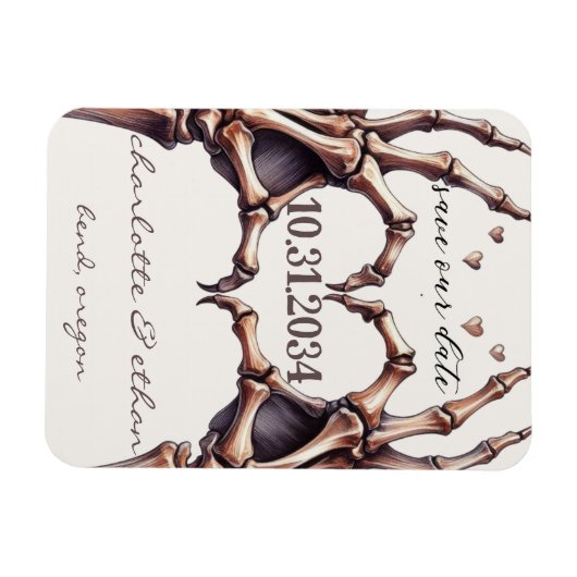 Skeleton Heart Bewaar de datum Magneet (Horizontaal)