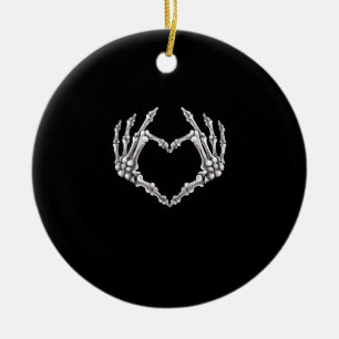 Skeleton Heart en Hands Gothic Halloween Costume Keramisch Ornament