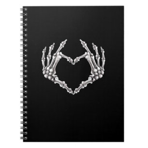 Skeleton Heart en Hands Gothic Halloween Costume Notitieboek