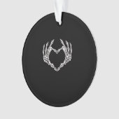 Skeleton Heart en Hands Gothic Halloween Costume Ornament (voorkant)