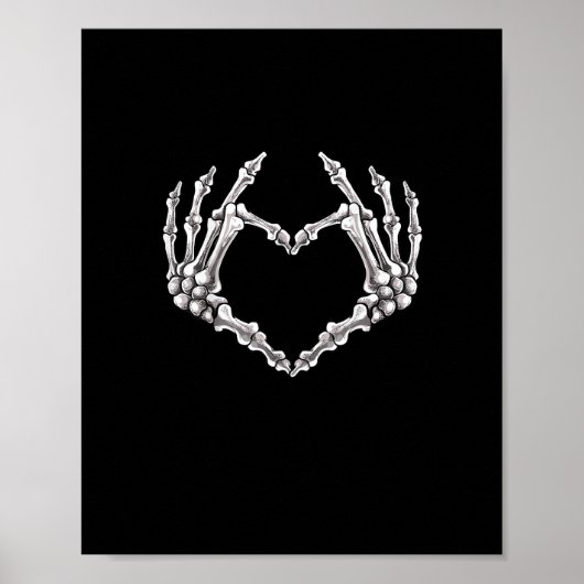 Skeleton Heart en Hands Gothic Halloween Costume Poster (Voorkant)