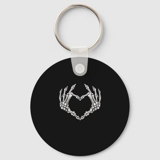 Skeleton Heart en Hands Gothic Halloween Costume Sleutelhanger (Voorkant)