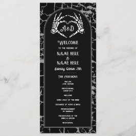 Skeleton Heart Halloween Welkomstceremonie Programmakaart