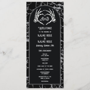 Skeleton Heart Halloween Welkomstceremonie Programmakaart