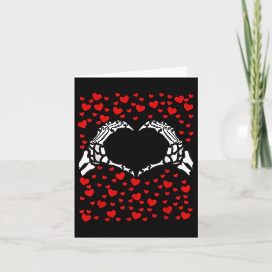 Skeleton Heart Hands Botten Valentijnsdag voor Man Kaart (Voorkant)
