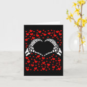 Skeleton Heart Hands Botten Valentijnsdag voor Man Kaart (Gele Bloem)