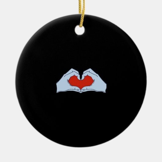 Skeleton Heart Hands Classic & Basic Halloween Keramisch Ornament (Voorkant)