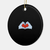 Skeleton Heart Hands Classic & Basic Halloween Keramisch Ornament (Links)