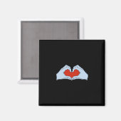 Skeleton Heart Hands Classic & Basic Halloween Magneet (Voorkant / Achterkant)
