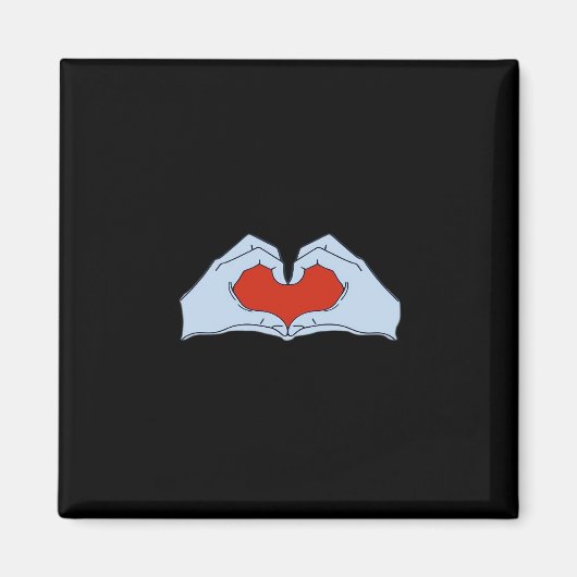 Skeleton Heart Hands Classic & Basic Halloween Magneet (Voorkant)