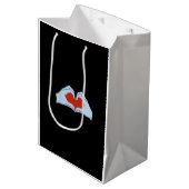 Skeleton Heart Hands Classic & Basic Halloween Medium Cadeauzakje (Voorkant Gekanteld)