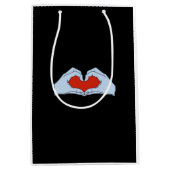 Skeleton Heart Hands Classic & Basic Halloween Medium Cadeauzakje (Voorkant)