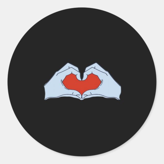Skeleton Heart Hands Classic & Basic Halloween Ronde Sticker (Voorkant)