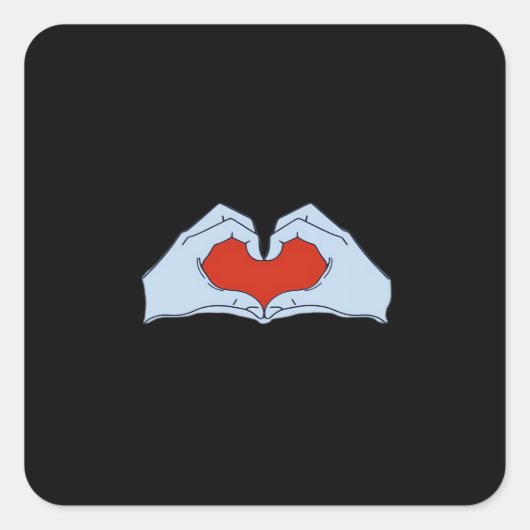 Skeleton Heart Hands Classic & Basic Halloween Vierkante Sticker (Voorkant)