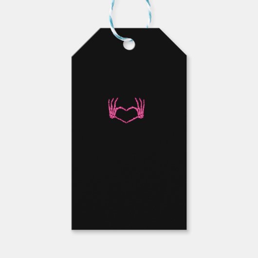 Skeleton Heart Hands Classic Cadeaulabel (Voorkant)
