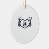 Skeleton Heart Hands Classic Design voor Halloween Keramisch Ornament (Rechts)