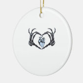 Skeleton Heart Hands Classic Design voor Halloween Keramisch Ornament (Links)