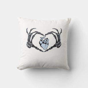 Skeleton Heart Hands Classic Design voor Halloween Kussen