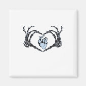 Skeleton Heart Hands Classic Design voor Halloween Magneet (Voorkant)