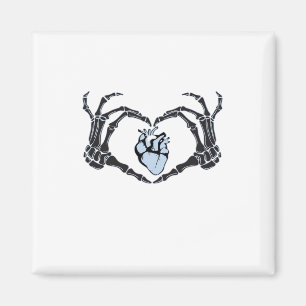 Skeleton Heart Hands Classic Design voor Halloween Magneet