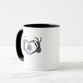 Skeleton Heart Hands Classic Design voor Halloween Mok (Voorkant links)