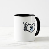Skeleton Heart Hands Classic Design voor Halloween Mok (Voorkant rechts)