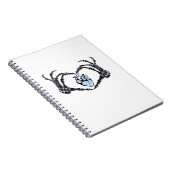 Skeleton Heart Hands Classic Design voor Halloween Notitieboek (Rechterzijde)