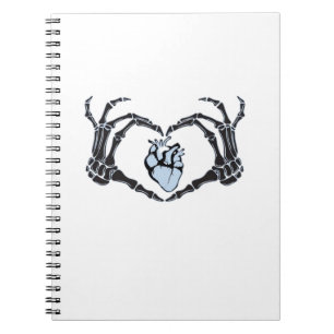 Skeleton Heart Hands Classic Design voor Halloween Notitieboek