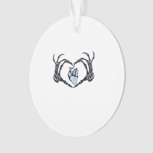 Skeleton Heart Hands Classic Design voor Halloween Ornament (voorkant)