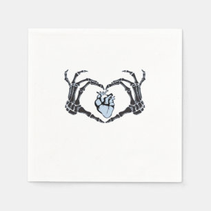 Skeleton Heart Hands Classic Design voor Halloween Servet